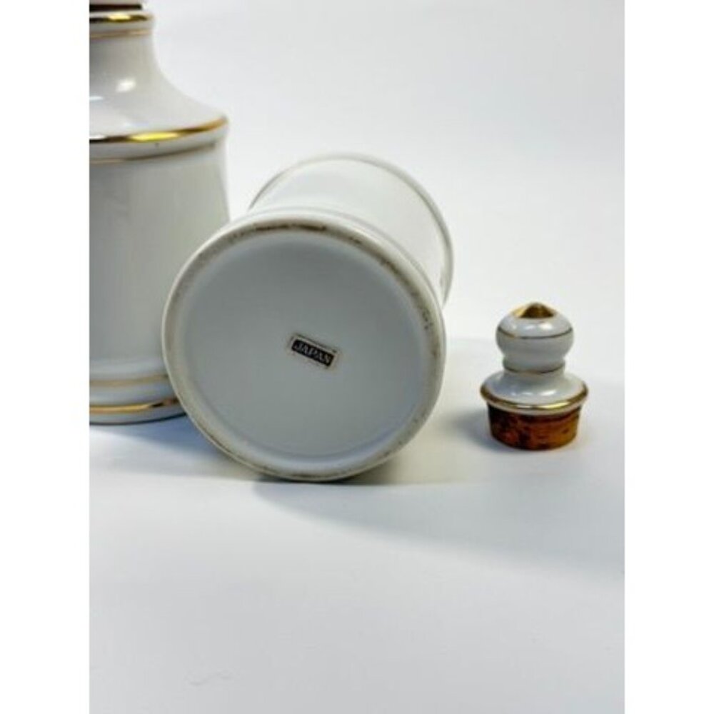 Apothecary Jars Paris France Style Porcelain Hand Painted Gold Trim Made Japan - Picture 10 of 16